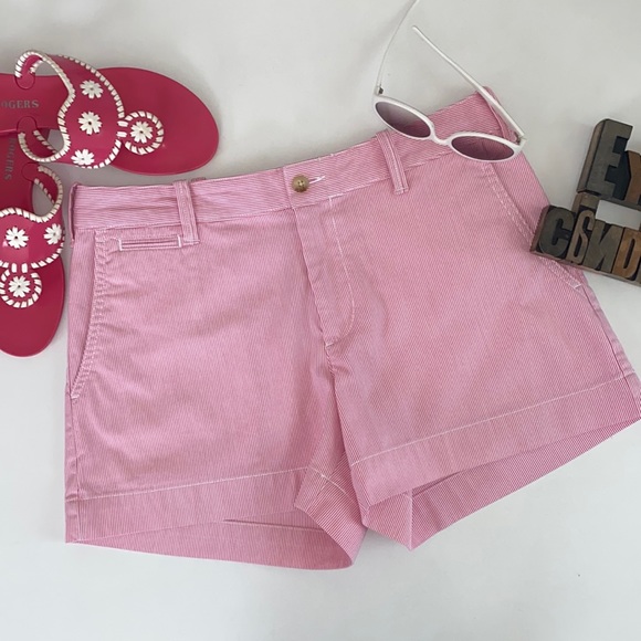 🏇POLO by RALPH LAUREN Pink & White Striped Shorts - Picture 1 of 8